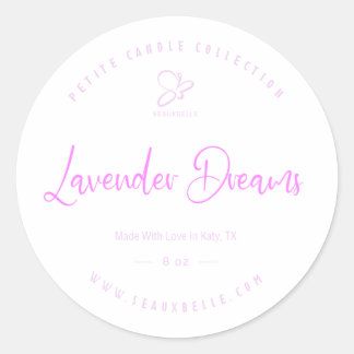 Product Label, Clean round minimalist classic Sticker
