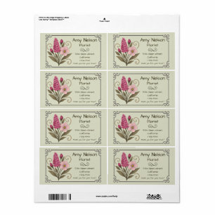 Product label, Flower Shop, Floral Services.