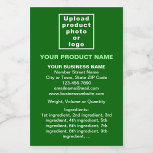 Product Minimal Information on Green Small Size Wine Label