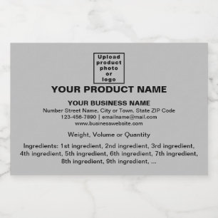 Product Minimal Information on Grey Rectangle Food Label