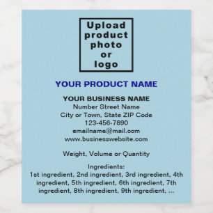 Product Minimal Information on Light Blue Wine Label