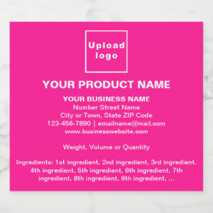 Product Minimal Information on Pink Liquor Bottle Label