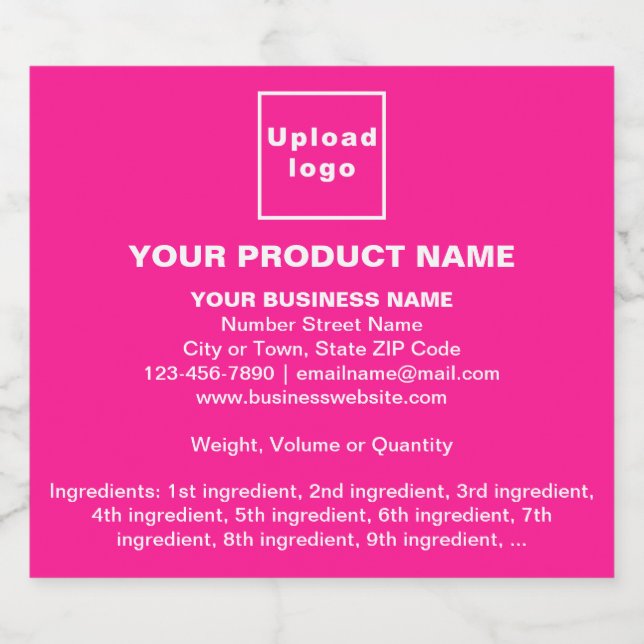 Product Minimal Information on Pink Liquor Bottle Label (Single Label)