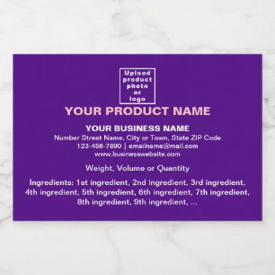 Product Minimal Information on Purple Small Size Sparkling Wine Label