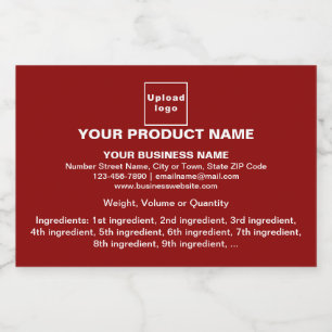Product Minimal Information on Red Small Size Liquor Bottle Label