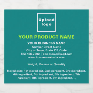 Product Minimal Information on Teal Green Beer Bottle Label