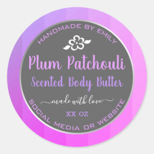 Product Packaging Labels Plum Patchouli Lilac Grey