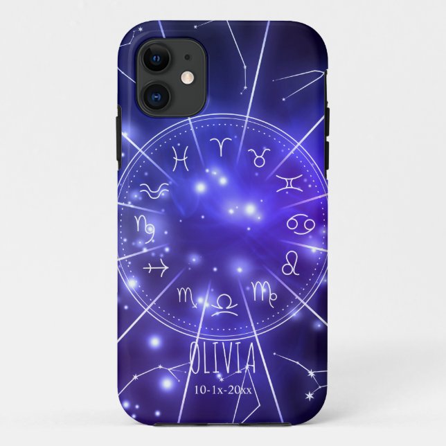 Product: Personalized Luminous Blue Cosmic Zodiac  Case-Mate iPhone Case (Back)