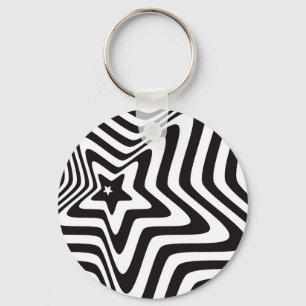 product with black and white star illusion vector keychain