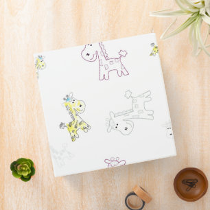 product with pattern colourful sketch of Giraffe Binder