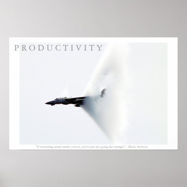 PRODUCTIVITY Motivational Airplane Andretti Poster (Front)