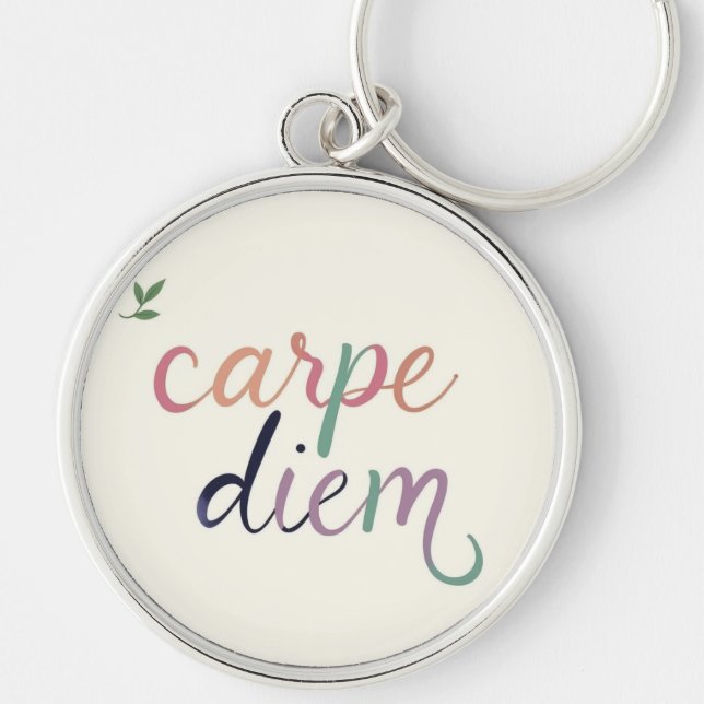 Products featuring a 'carpe diem' design keychain (Front)