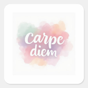 Products featuring a 'carpe diem' design square sticker