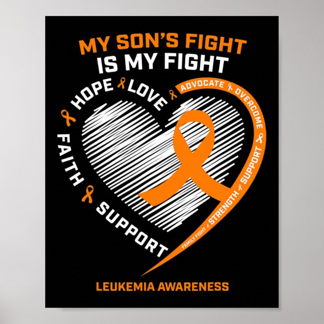 Products Gift Dad Mom Leukaemia Awareness  Son Leu Poster (Front)