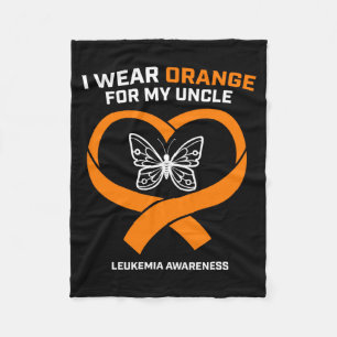 Products Gifts Wear Orange For Uncle Leukaemia Fleece Blanket
