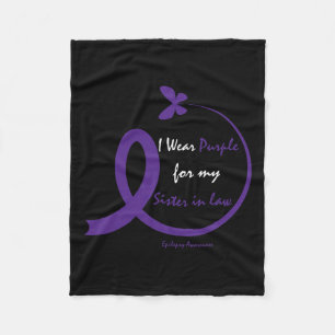 Products Gifts Wear Purple Sister In Law Epilepsy  Fleece Blanket