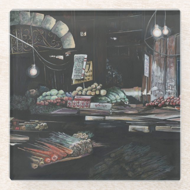 Products of a Struggled Harvest, Jerusalem Glass Coaster (Front)