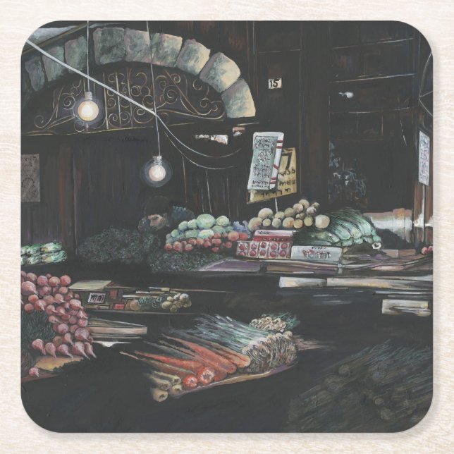 Products of a Struggled Harvest, Jerusalem Square Paper Coaster (Front)