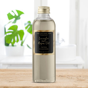 produit cosmétique imperméable étiquette - noir &