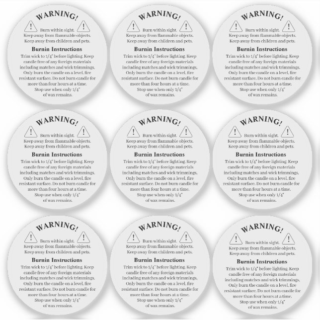 Produit de bougie Vinyl Transparent Étiquette d'av (Devant)