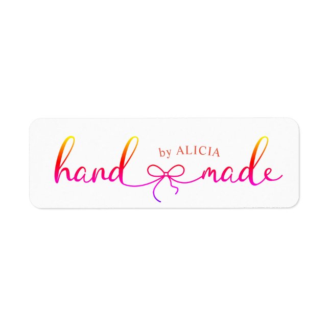 Produit de script élégant fait main Monogram Étiqu (Devant)