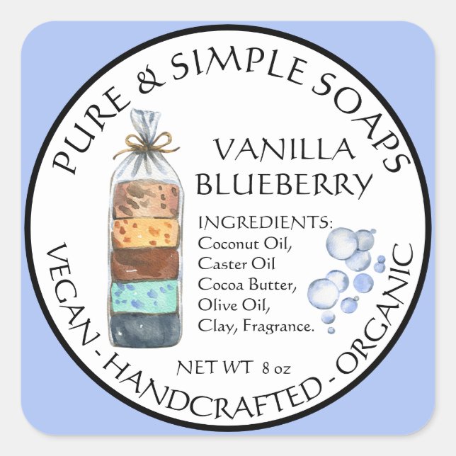 Produit Étiquette de savon d'aquarelle (Devant)