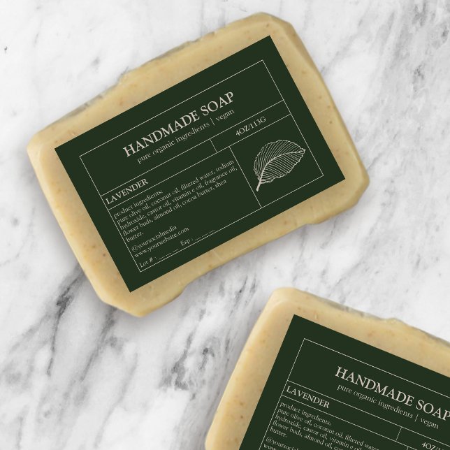 Produit moderne Étiquette de savon cosmétique vert (Créateur téléchargé)