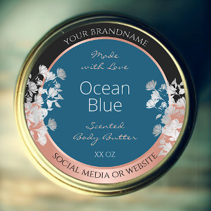 Produits floraux modernes Étiquette Océan Bleu Ros