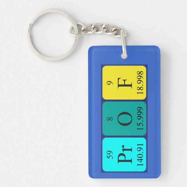 Prof periodic table name keyring (Front)