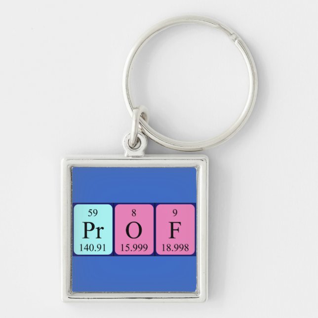 Prof periodic table name keyring (Front)