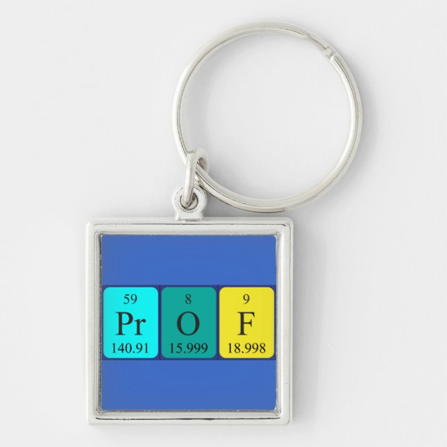 Prof periodic table name keyring (Front)