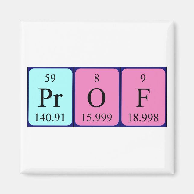 Prof periodic table name magnet (Front)