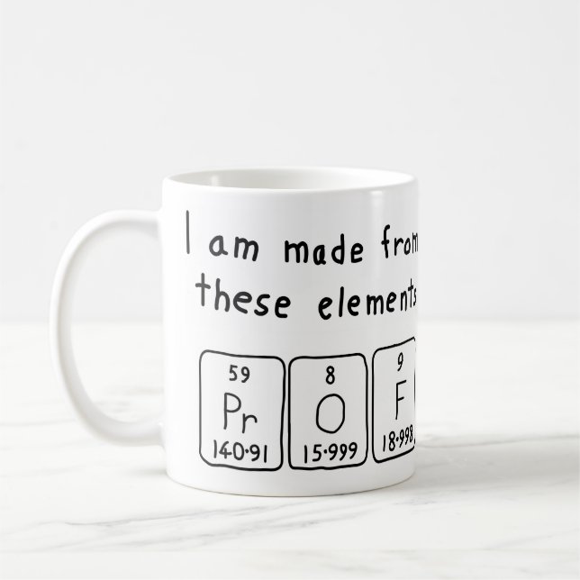 Prof periodic table name mug (Left)
