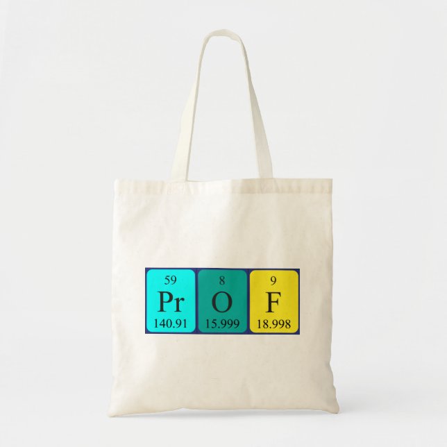 Prof periodic table name tote bag (Front)