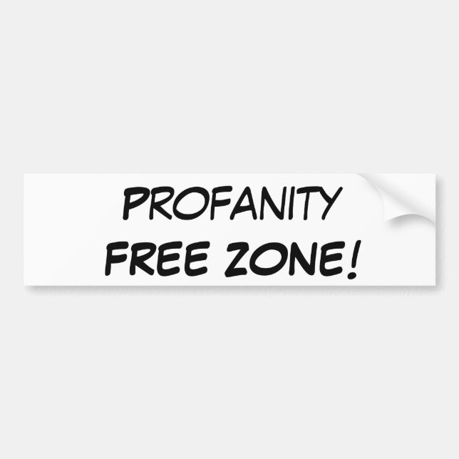 Profanity FREE ZONE sticker (Front)