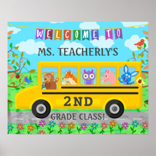 Professeur Affiche de bienvenue en classe Cute Ani