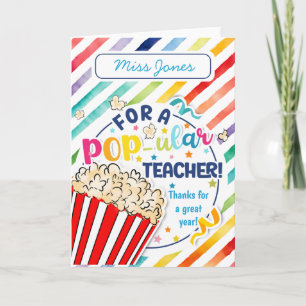 professeur appréciation pop-corn carte de remercie