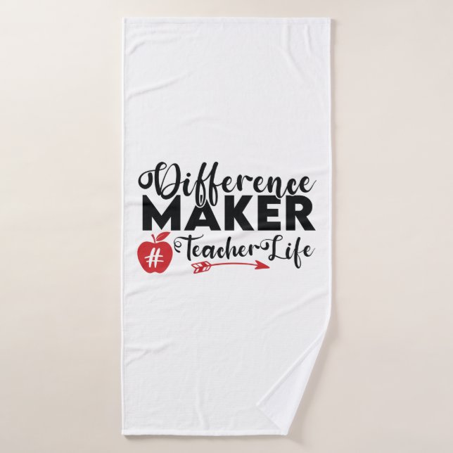 Professeur Art Différence Maker Vie de l'enseignan (Serviette de bain)