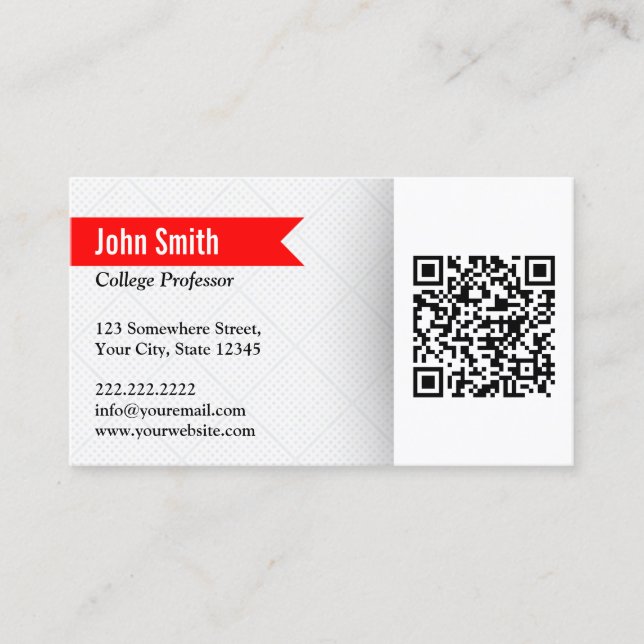 Professeur Chercheur Étiquette rouge Code QR (Devant)