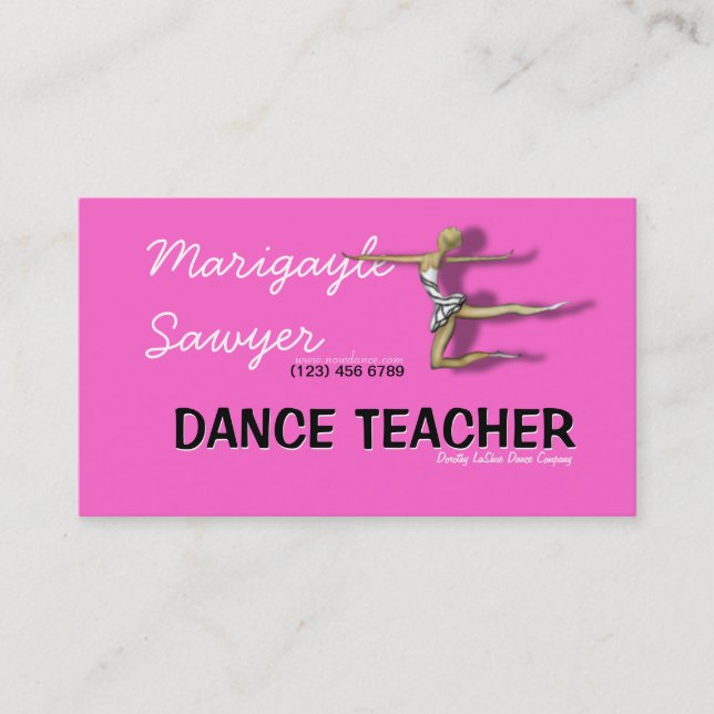 Professeur de danse Chorégraphe Danseur Carte de v (Devant)