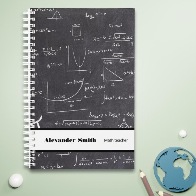 Professeur de maths personnalisé noir avec équatio (Créateur téléchargé)