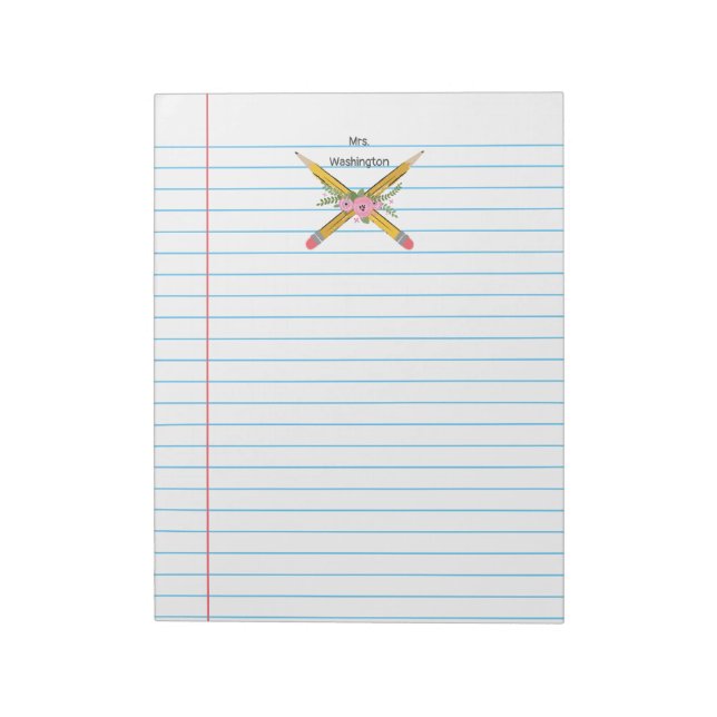 Professeur Floral Pcrils Carnet Papier Grandes (Tourné)