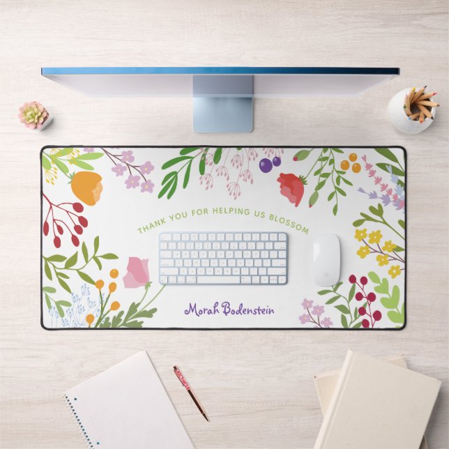 Professeur Merci Floral moderne Personnalisé (Bureau 1)