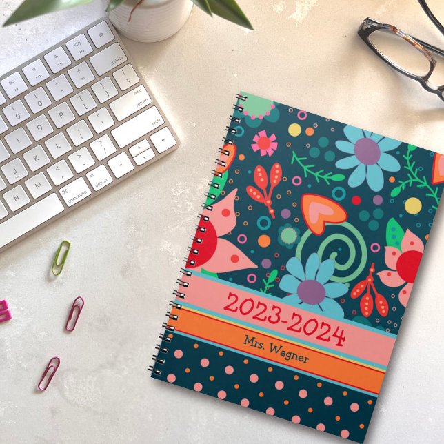 Professeur personnalisé joyeux joyeux joli floral (Créateur téléchargé)