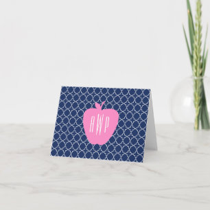 Professeur rose de monogramme de Quatrefoil de