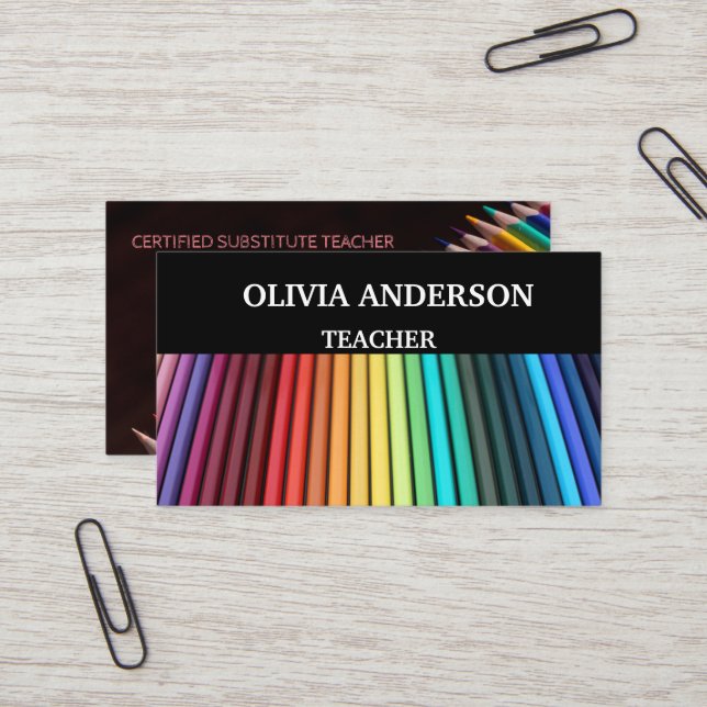 Professeur | Tutor Cartes de visite (Devant/Arrière en situation)