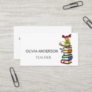 Professeur   Tutor Cartes de visite blancs