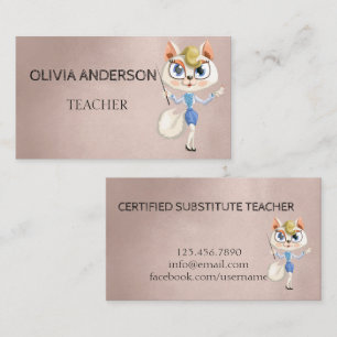 Professeur Tutor Cartes de visite roses en or