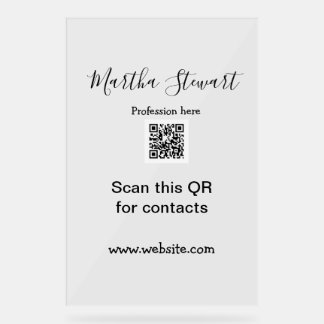Profession add QR code details website company bus Acrylic Sign