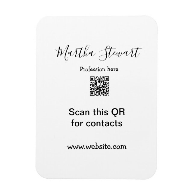 Profession add QR code details website company bus Magnet (Vertical)